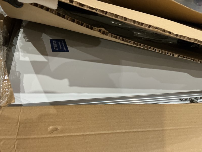 Condition photo showing Good Condition for large rolling whiteboard on wheels, 48" x 36" double-sided mobile white board with stand, 4' x 3' portable standing magnetic dry erase board easel for home office classroom school, silver 48"w x 36"h silver