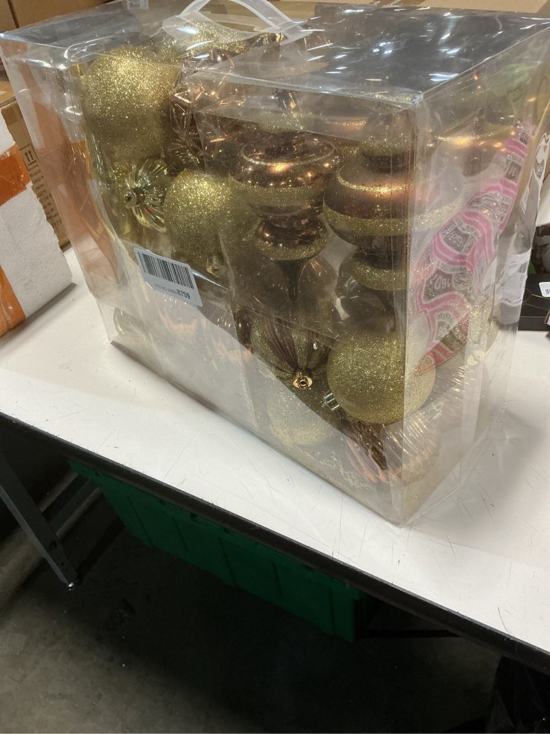 Condition photo showing Good Condition for 32pcs christmas ball ornaments set large shatterproof plastic decorative baubles with hand-help gift boxes for xmas tree wedding party holiday - bronze, gold