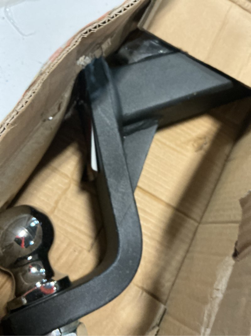 Condition photo showing As Is for toptow trailer hitch ball mount kit with 2 inch trailer ball and 5/8 inch hitch pin, 6 inch drop, fits 2 inch hitch receiver, matte black 6" drop with ball and lock