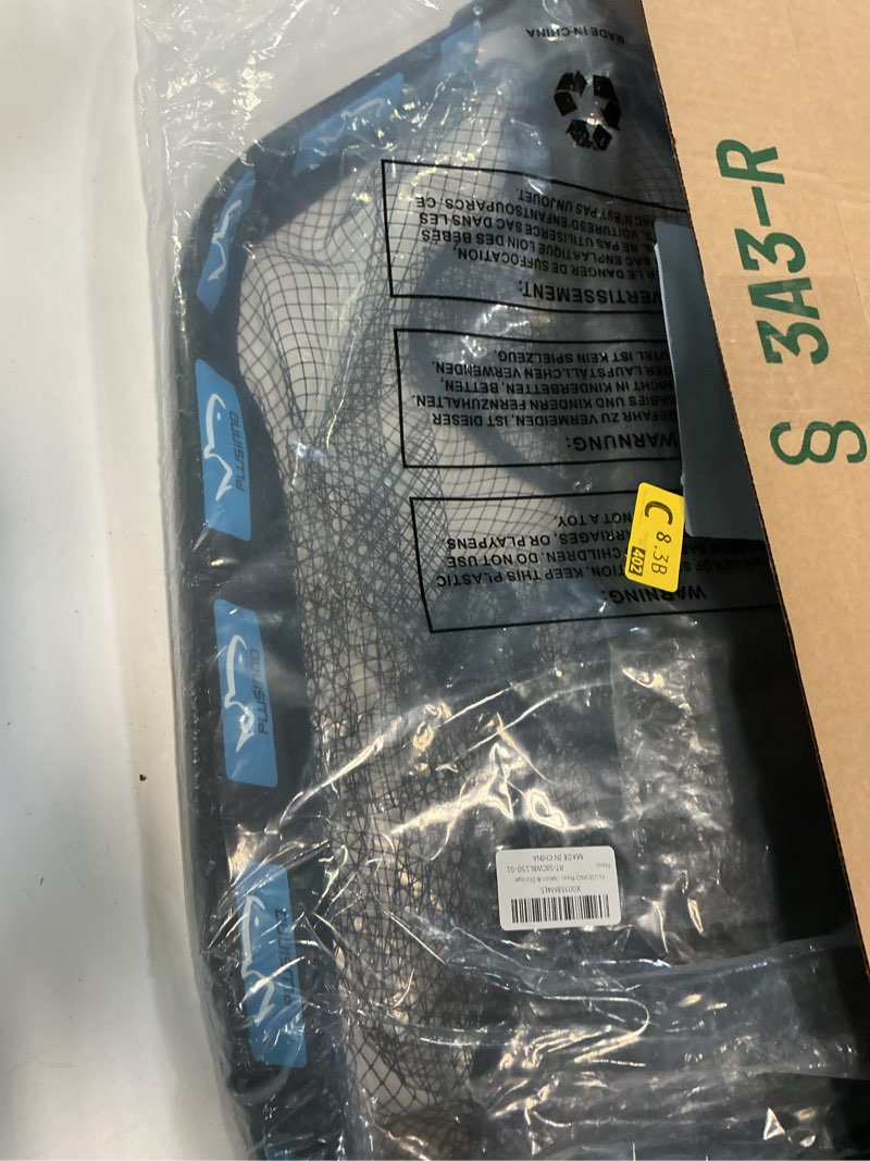 Condition photo showing Good Condition for plusinno floating fishing net for steelhead, salmon, fly, kayak, catfish, bass, trout fishing, rubber coated foldable landing net with fixed or telescoping pole handle, fishing gear and gifts for men large 19.7"/50cm hoop size length 1.5m blue (telescopic pole)