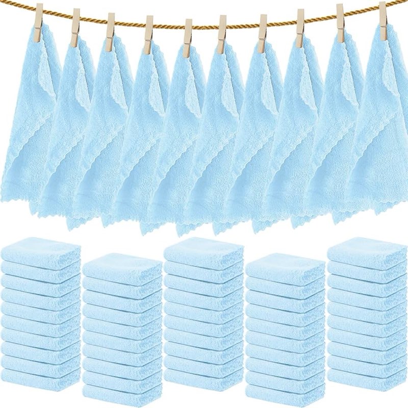 Newwiee 100 Count Washcloths Quick Drying Bathroom Wash Clothes 12 x 12 Inch Face Towels Microfiber 