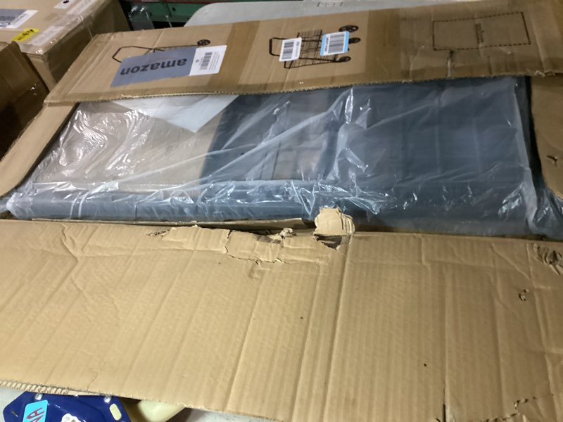 Condition photo showing New/Like New for Whitmor Extra Large Utility Foldable Shopping Cart with Wheels, 100 Lb Capacity, Heavy Duty Grocery Cart with Steel Frame, Foam Handle, Rolling Collapsible Utility Trolley for Grocery, Laundry, Black 17.4"L x 16.4"W x 40.12"H, Black