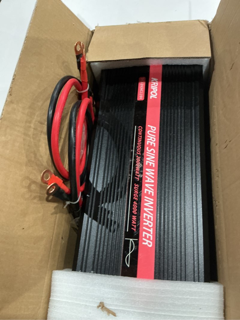 Condition photo showing As Is for (similar to but not exct)2000w power inverter 12v to 110v 120v ac pure sine wave inverter for rv truck camping,outdoor off-grid power converter with lcd display,wired controller,ac outlets usb port(12v-2000watt)