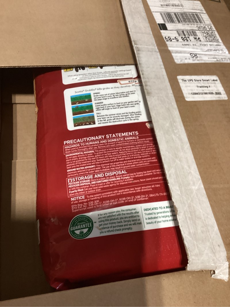 Condition photo showing Good Condition for scotts grubex1 season long grub killer for lawns - protects lawns up to 4 months, 10,000 sq. ft., 28.7 lbs