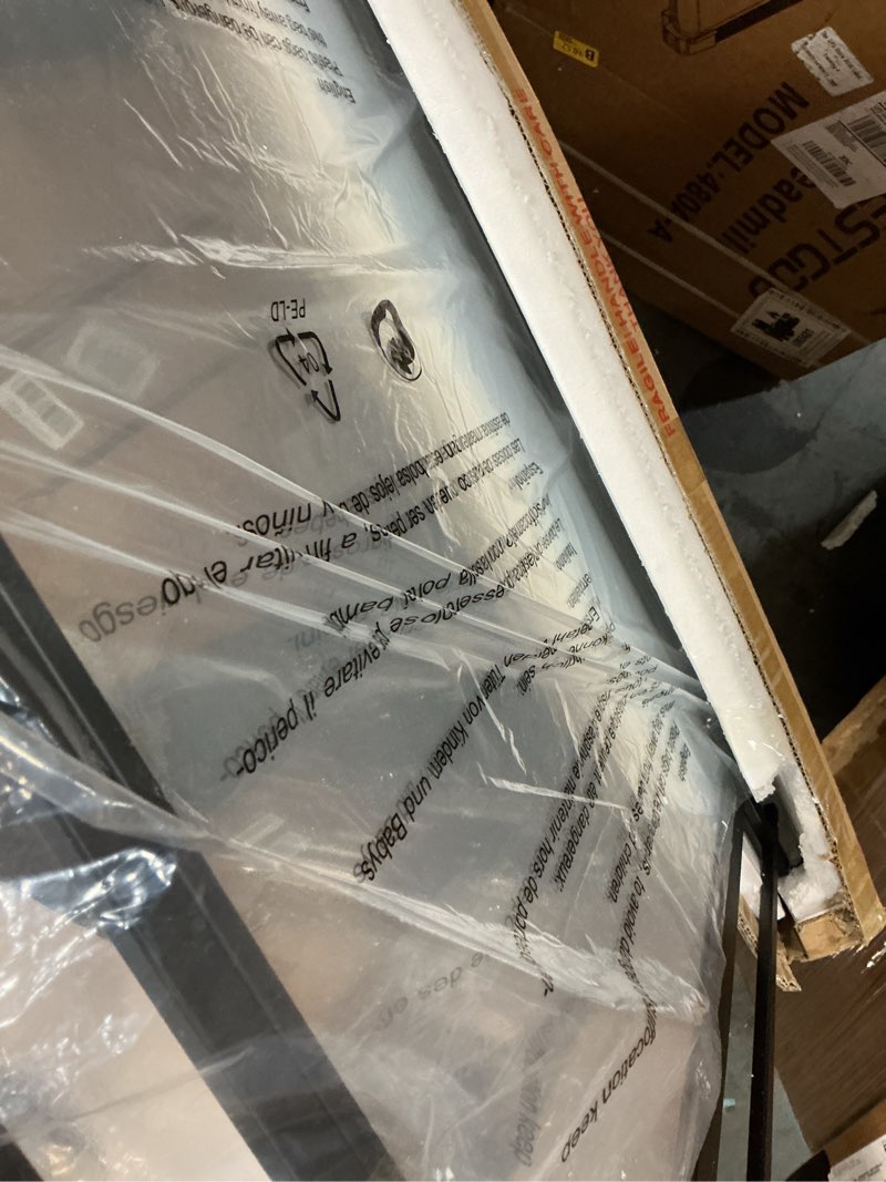 Condition photo showing New/Like New for Large Wall Mirrors Decorative, 40''X28'' Bathroom Mirror with Black Iron Frame, Elegant Wall Mirror for Living Room, Dining Room, Fireplace Black 40"L x 28"W