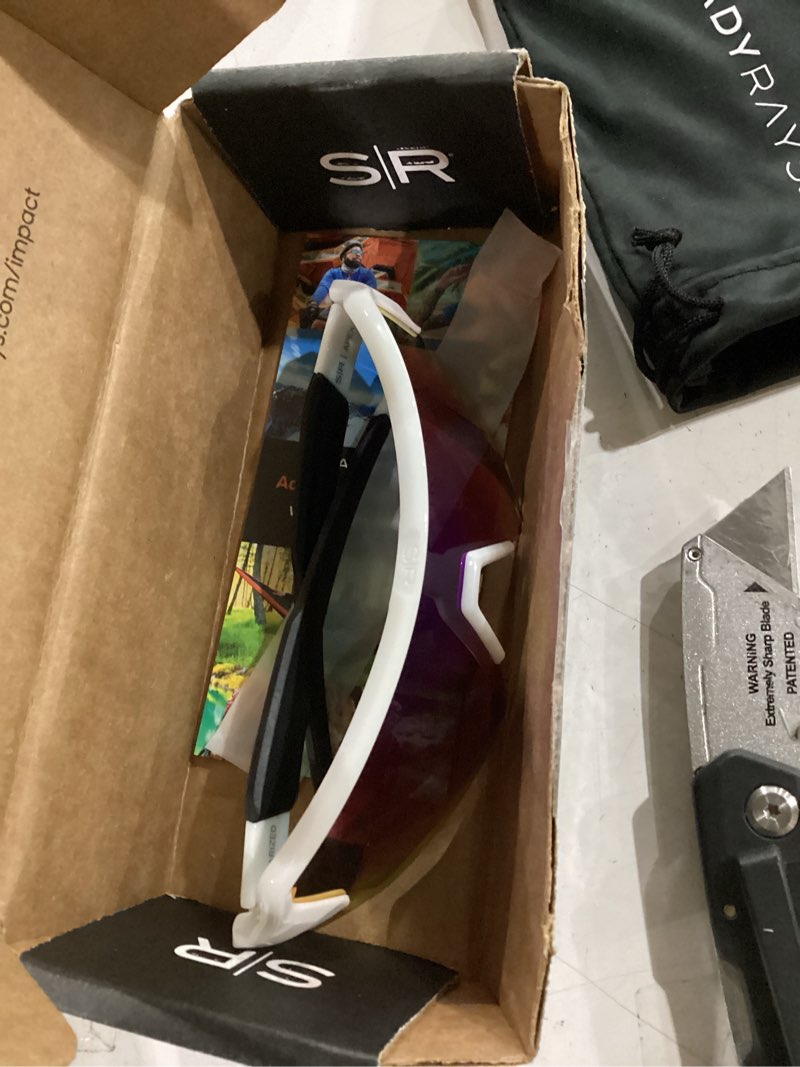 Condition photo showing Good Condition for shady rays apex | semi-rimless lightweight sport polarized sunglasses white mirage