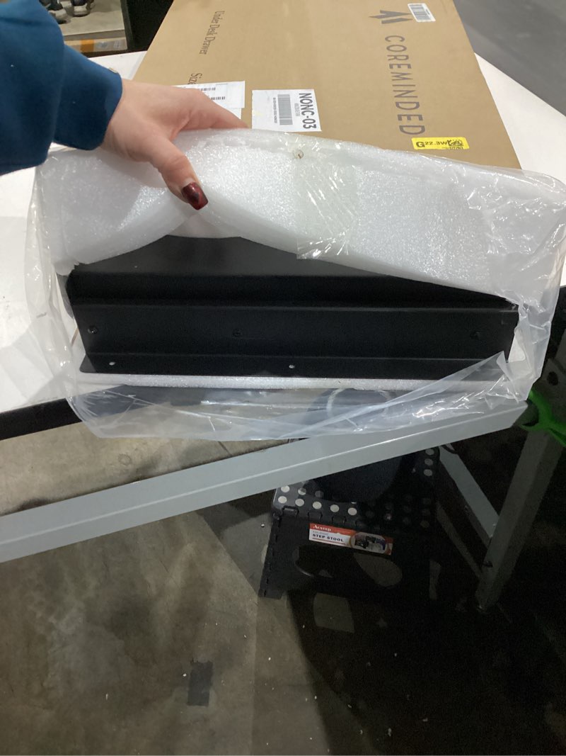 Condition photo showing Good Condition for Under Desk Drawer Slide Out Attachment - Carbon Steel Undermount Table Drawer with Cable Management, Pull Out Add-On Storage for Office & Standing Desks (21.5" x 14" x 2.8") X-Large Drawer