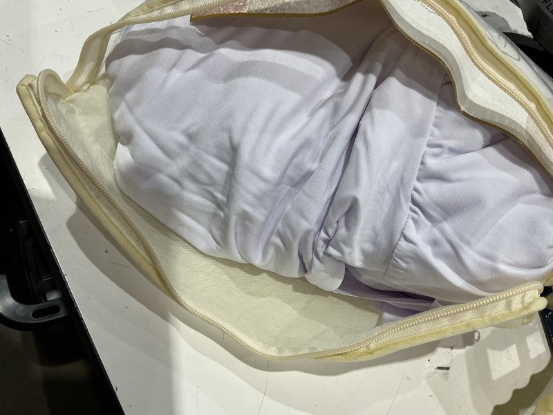 Condition photo showing Good Condition for outpain white spandex table clothes for 6 foot rectangle tables-2pack 6ft spandex fitted table cover, wrinkle free tablecloths with skirt for parties, wedding, birthday, banquet, festival white 6ft(2pack)