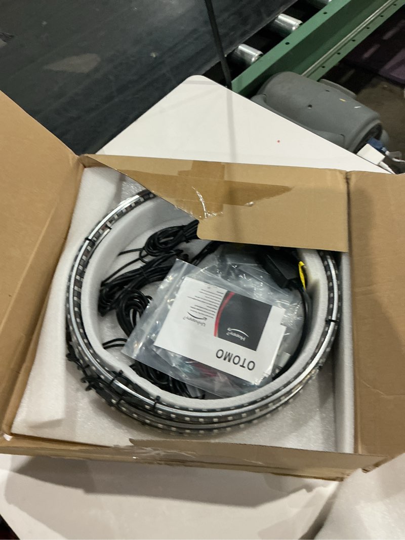Condition photo showing New/Like New for otomo 14" led flows wheel ring lights dreamcolors app&ir, 2-row 516-leds chaser dancing color neon rim light with turn signal&braking for truck car (rotor brake dia?13", 17"?rim inner edge dia?18")