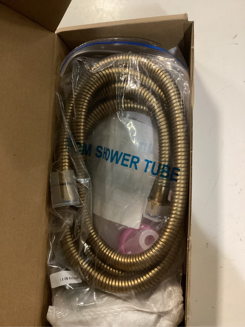 Condition photo showing Good Condition for filtered shower head with handheld, high pressure 9 spray mode brushed gold showerhead with filters, detachable shower head, water softener filters beads for hard water - remove chlorine brushed gold 1 filter