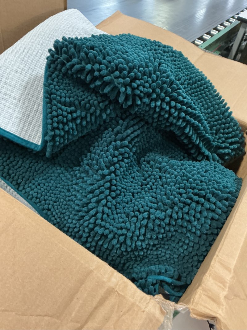 Condition photo showing Good Condition for muddy mat® | super absorbent door mat indoor, microfiber quick dry chenille entryway rug, non-slip front door mat, indoor mats for entryway, machine washable pet rug, atlantic blue xxxl 72\"x48\" atlantic blue 48\" x 72\"