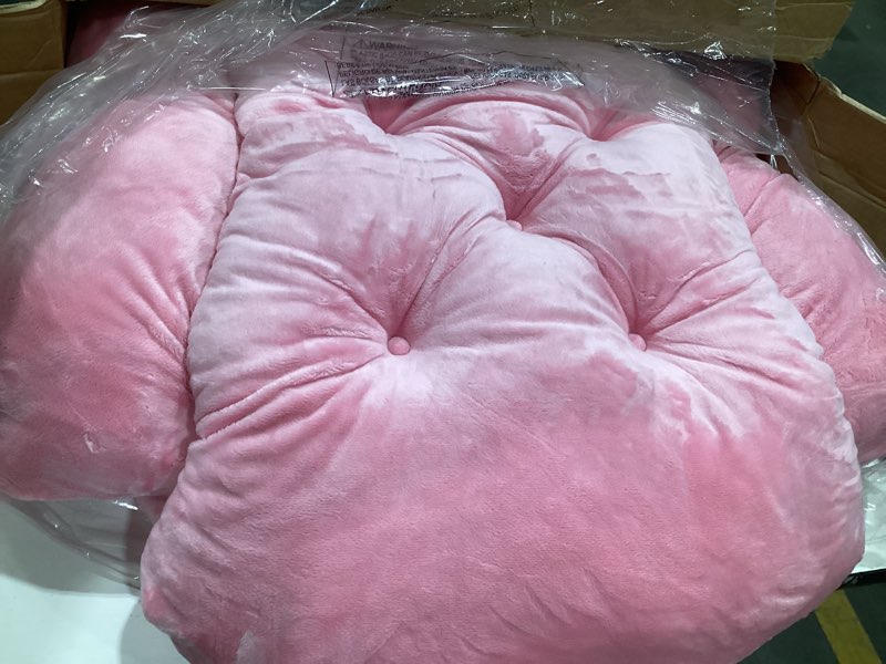 Condition photo showing As Is for kokel lazy chair with folding ottoman,living room chairs (pink-1119)