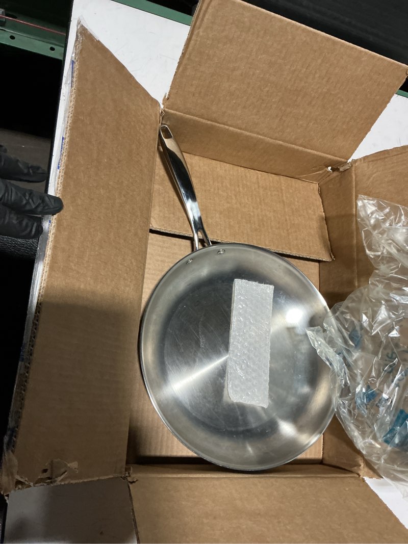 Condition photo showing Good Condition for tramontina signature tri-ply clad stainless steel 12-inch large frying pan, induction-ready skillet, dishwasher-safe, nsf-certified, made in brazil fry pan 12-inch