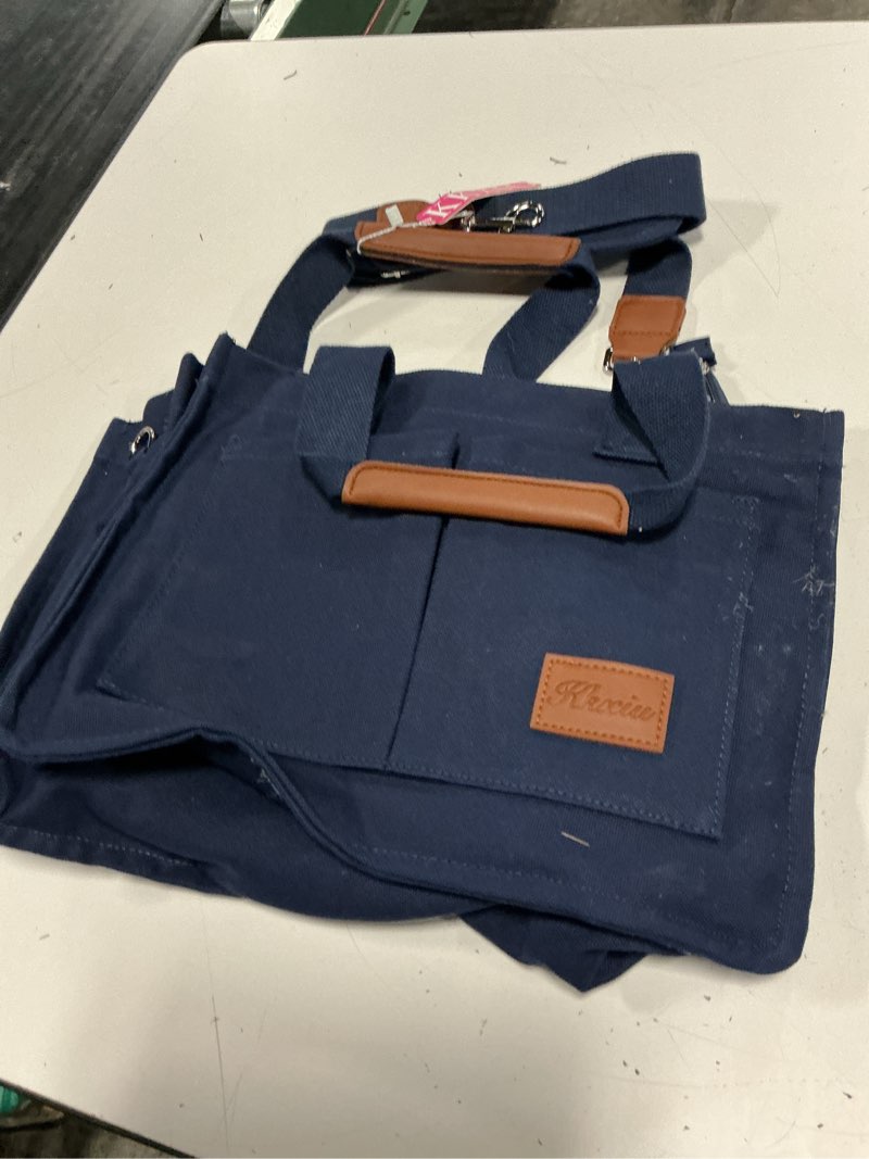 Condition photo showing As Is for kkxiu large canvas tote bag for women with zipper and compartments crossbody work bible messenger purse bag with pockets
