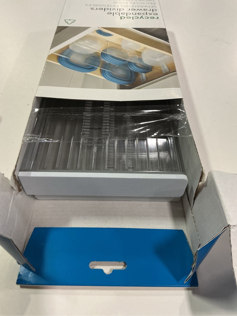 Condition photo showing New/Like New for iDesign Expandable Deep Drawer Dividers for Kitchen, Dresser, or Desk Drawers - Set of 2 - Clear