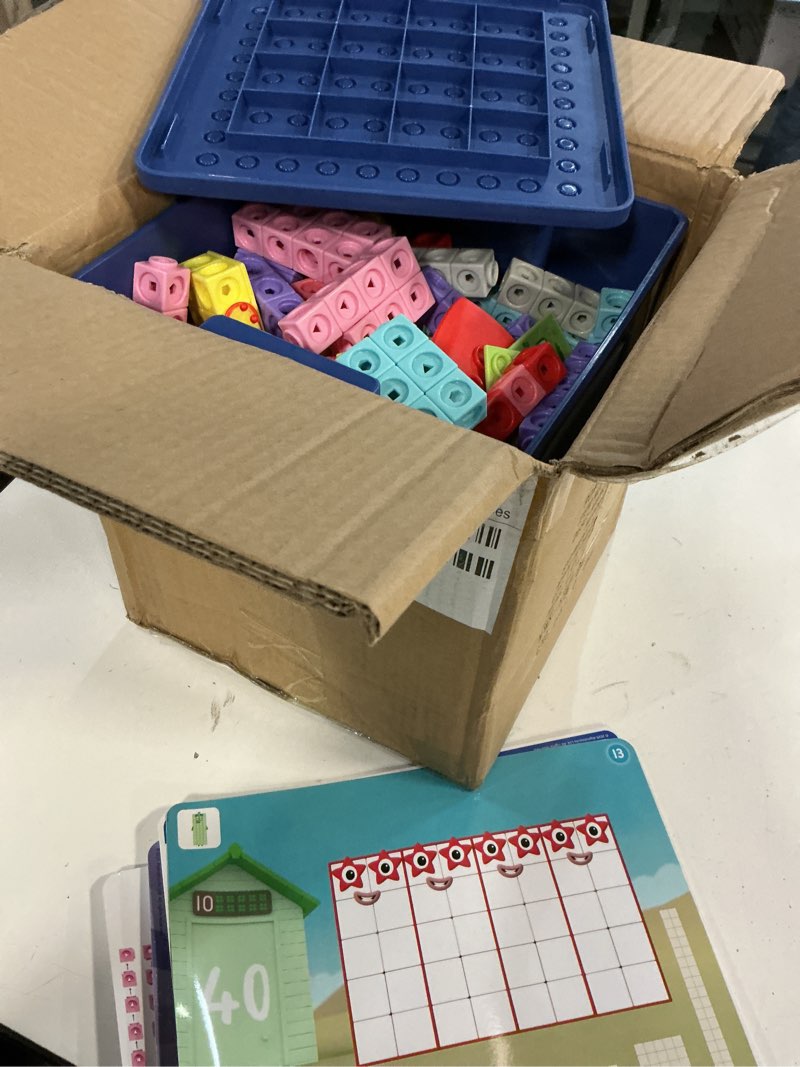 Condition photo showing Good Condition for hand2mind numberblocks heroes with zeroes mathlink cubes activity set, preschool learning activities, math manipulatives kindergarten, counting blocks, number linking cubes, kids educational toys