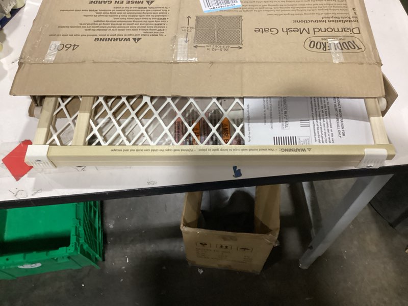 Condition photo showing Good Condition for Toddleroo by North States - Diamond Mesh Wooden Baby Gate: Pressure Mounted Baby Gate for Doorways - Adjustable 26.5 to 42 Inches Wide - 23 Inches Tall