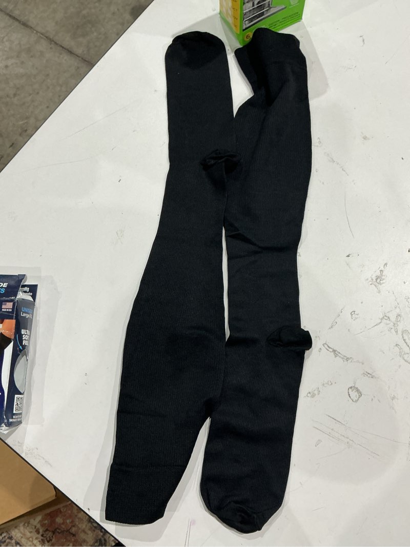 Condition photo showing As Is for skineez hydrating moderate compression leg sleeve, size large /xl