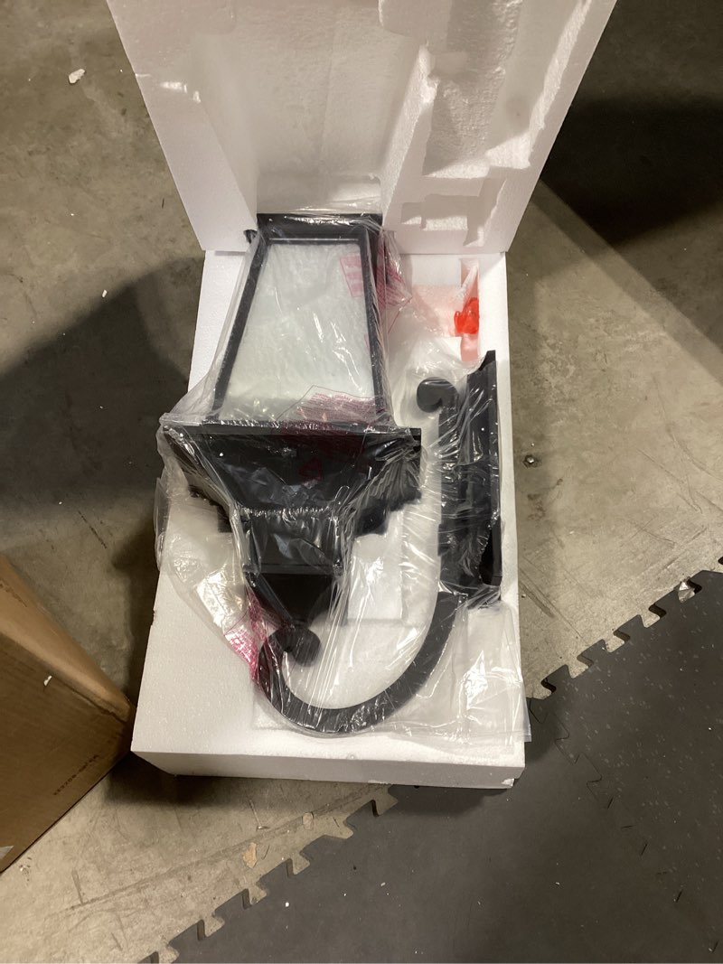 Condition photo showing New/Like New for Emliviar 25 Inch Exterior Lighting Fixture, Black Outside Lights for House, Outdoor Wall Lantern with Water Ripple Glass, XE220B-SW BK Black - Water Ripple Glass - No Solar Large - 1 Pack