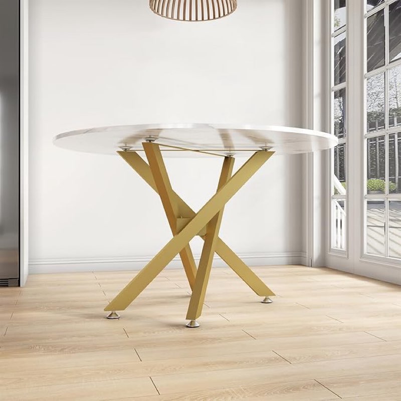 30 Inch Modern Gold Metal X Shape Table Legs, 4 Pieces, 28 Inch Height, 1200 lbs Weight Capacity, Ideal for Tables, Workbenches, Shelves (Incomplete, leg only)