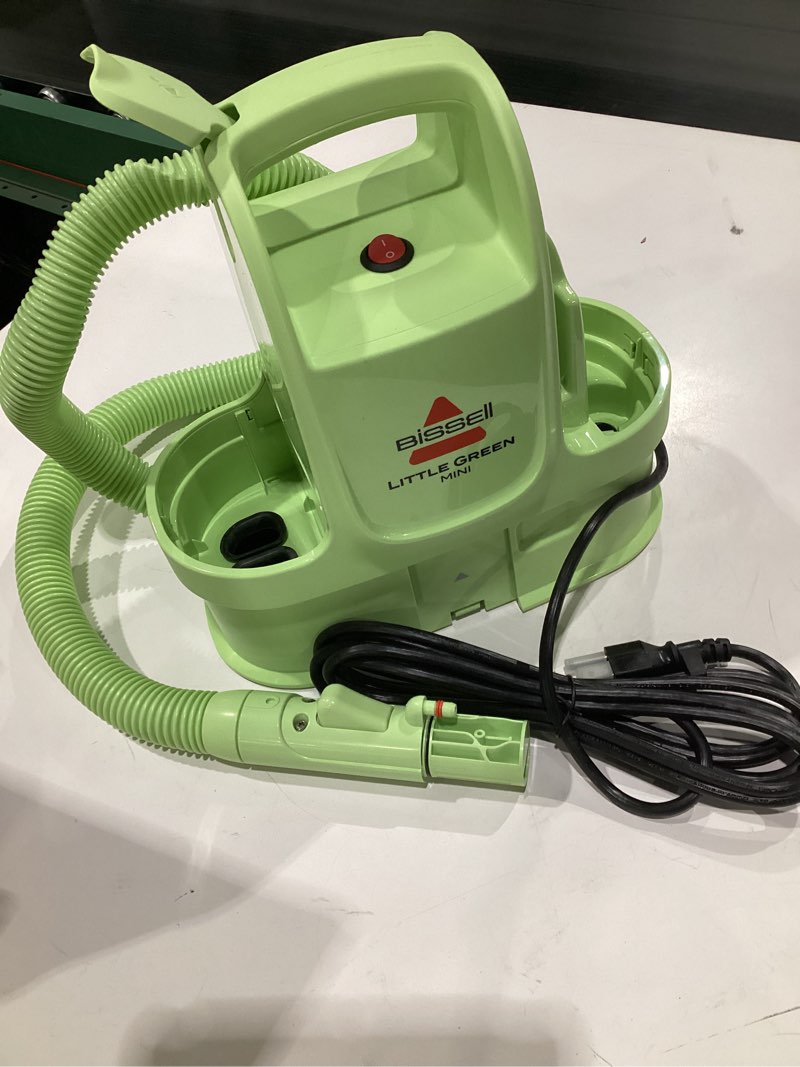 Condition photo showing Good Condition for (MISSING PARTS, NOT TESTED) BISSELL Little Green Mini Portable Carpet and Upholstery Deep Cleaner, Car/Auto Detailer, with HydroRinse Self-Cleaning Tool and 4\" Tough Stain Tool, Tea Green, 4075