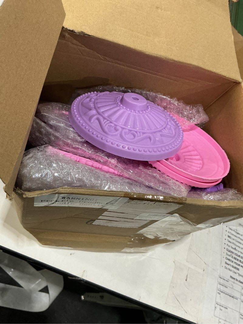 Condition photo showing Good Condition for lineshading 8 pcs heart mirror purple pink heart shaped mirror spa party supplies for girls makeup spa birthday party favors