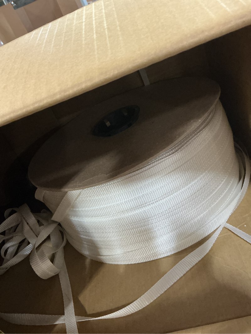 Condition photo showing Good Condition for Woven Poly Cord Strapping - 1/2" x 3900 Foot x 700lbs Break Strength – Light Duty, Weather-Resistant Flat Rope, Polyester Pull Tape – 1 Roll 1/2" x 3900' x 700#