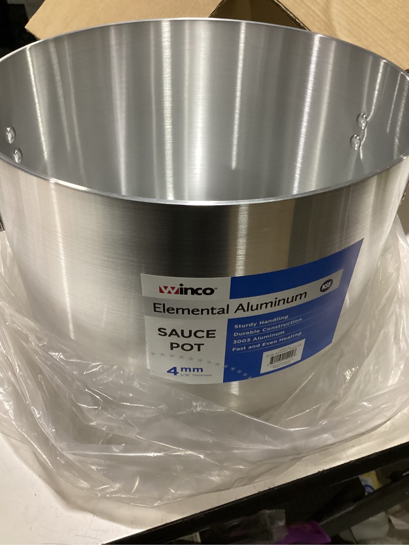 Condition photo showing Good Condition for winco assp-20  20-quart elemental aluminum sauce pot  4 mm thickness  nsf