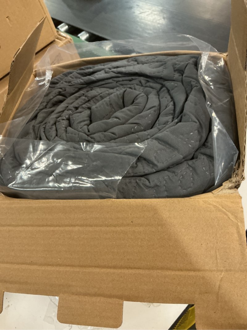 Condition photo showing Good Condition for love's cabin oversized king size quilt bedding set dark grey bedspreads - oversized king lightweight bedspread comforter - coin pattern coverlet for all season - 3 pieces (1 quilt, 2 pillow shams) oversized king (120" x 120") coin pattern dark grey