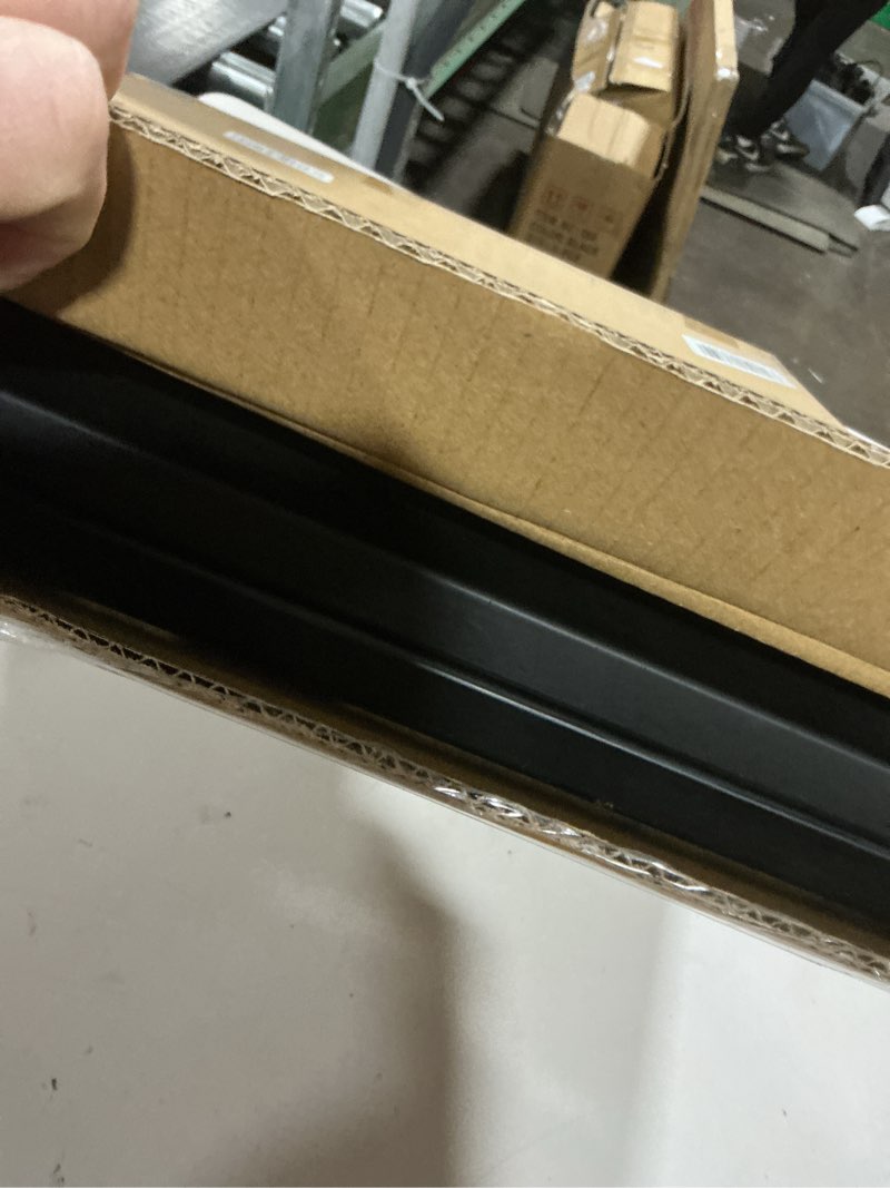 Condition photo showing Good Condition for LZRS Clear Dog Gate for Indoor Use - Transparent Pet Fence with Solid Hardwood and Plastic Board, Stylish & Durable freestanding Pet Gate for Doorways, Stairs and Hallways-2 Panel Black 24"Height-2 Panel Black