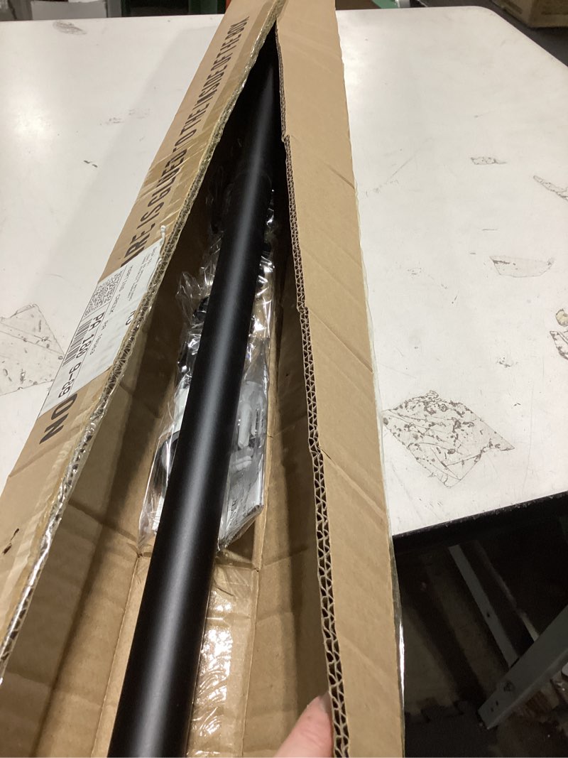 Condition photo showing Good Condition for heavy duty curtain rods, 1 1/8 inch diameter single curtain rod 36-72inch(3-6ft) extendable length with end caps adjustable modern brackets-matte black matte black 36-72"