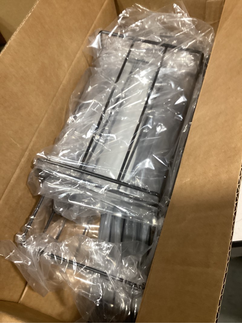 Condition photo showing Good Condition for HarJue Over The Door Towel Racks, No Drill Towel Storage with Basket & Hooks, Space-Saving Multi-Functional Towel Holder for Bathrooms, bedrooms, Apartments, RVs (Matte Black)