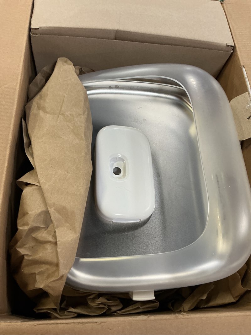 Condition photo showing As Is for petlibro cats water fountain for multi cats, cat fountain with rfid recognition each pet, 3l/101oz pump-free cat water fountain stainless steel tray, 2.4g wi-fi app pet water fountain x2 collar tags white rfid fountain