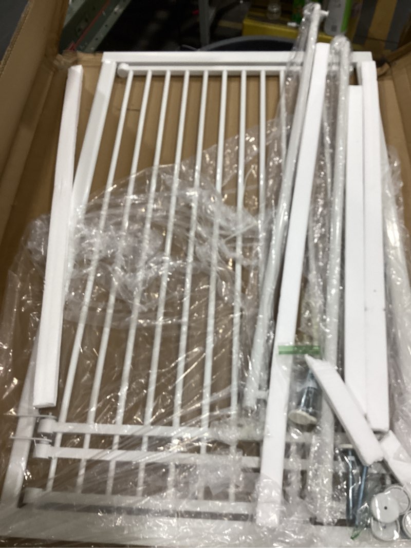 Condition photo showing Good Condition for 51" extra tall cat gate 28.5"-48.7" wide, auto close, pressure mounted, for cats & small dogs, hallway, stairs, kitchen 51"h,28.6-47.8"w-white