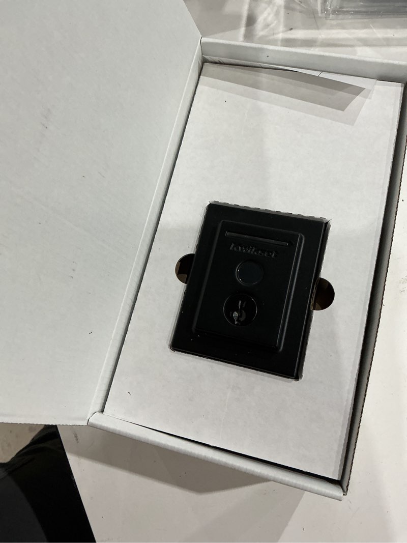 Condition photo showing Good Condition for kwikset signature series crosstown rectangle matte black single cylinder deadbolt ft. smartkey