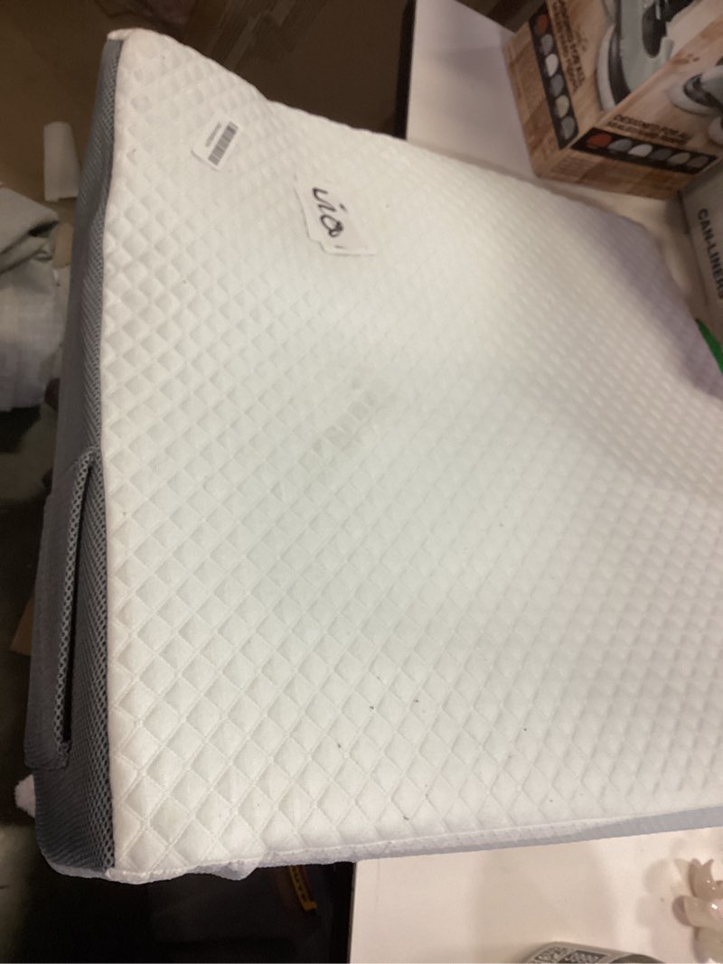 Condition photo showing Good Condition for Cozymaker 7.5" Bed Wedge Pillow for Sleeping After Surgery, Back Support, Leg Elevation, Gerd Acid Reflux, Neck Pain, Snoring, Cooling Memory Foam Triangle Incline Wedge, Removable Washable Cover White-grey 24*24*7.5 inch