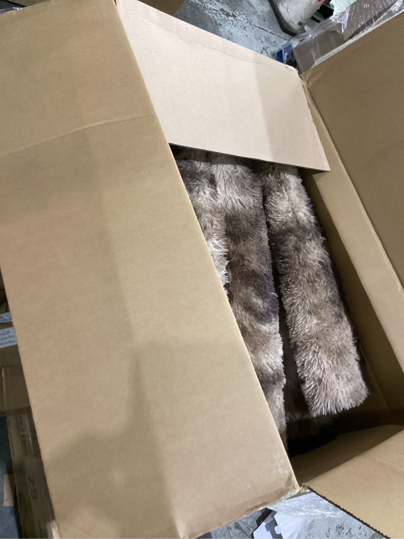 Condition photo showing Good Condition for 10x14 large area rugs for living room bedroom,big shag rug for bedroom dorm,soft fluffy indoor carpet nursery rugs for kids girls room home decor (mottling brown, 10x14 feet) 10' x 14' (rectangular) mottling brown