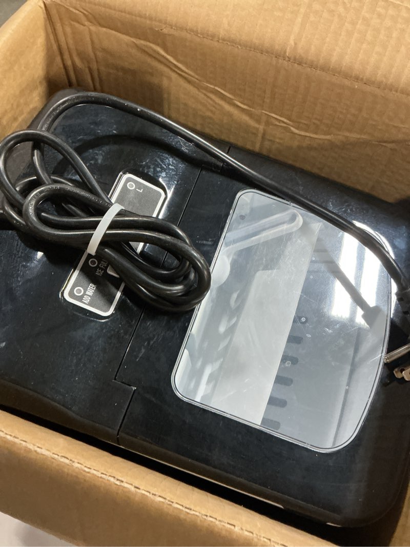 Condition photo showing As Is for frigidaire compact countertop ice maker, makes 26 lbs. of bullet shaped ice cubes per day, silver stainless