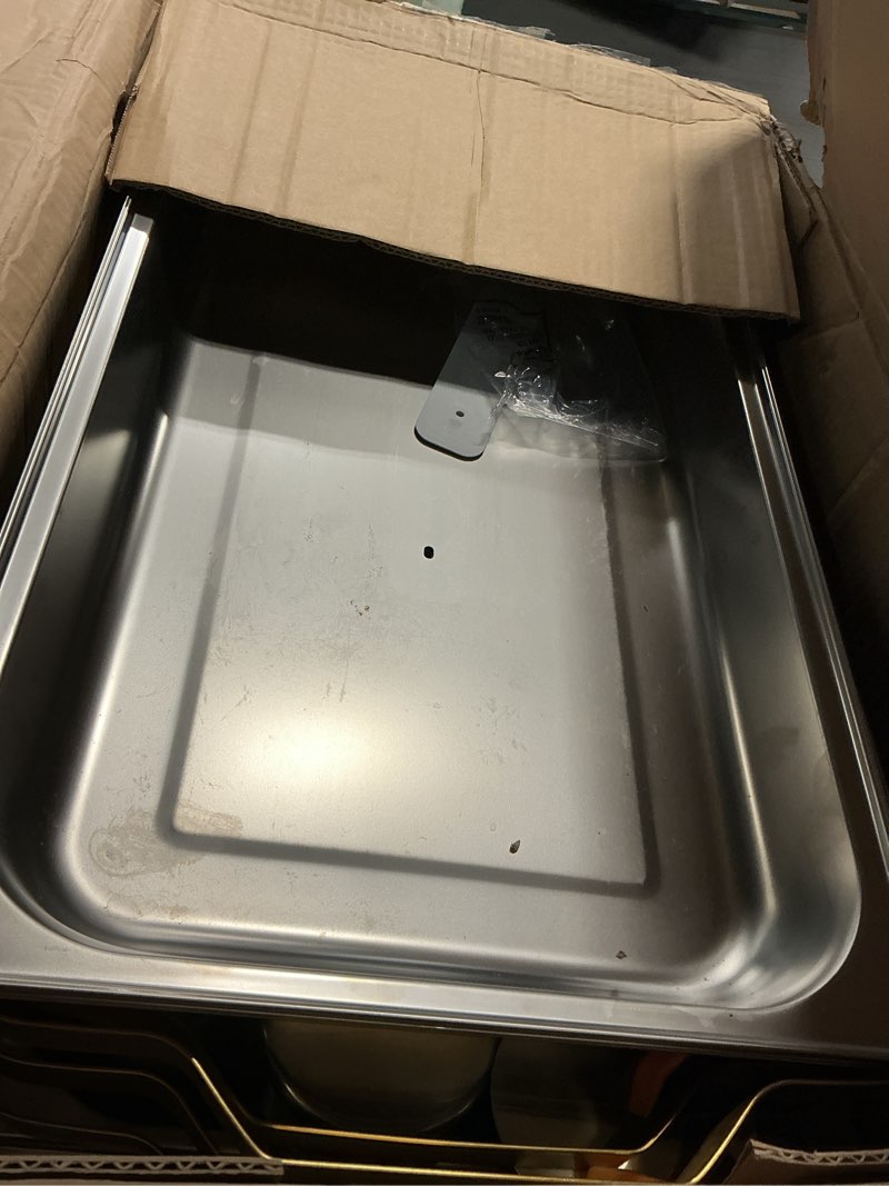 Condition photo showing Good Condition for alpha living 4 pack 8qt chafing dish full set – stainless steel catering chafer with lids, pans & fuel holders – buffet food warmers for parties, events & weddings – gold frame