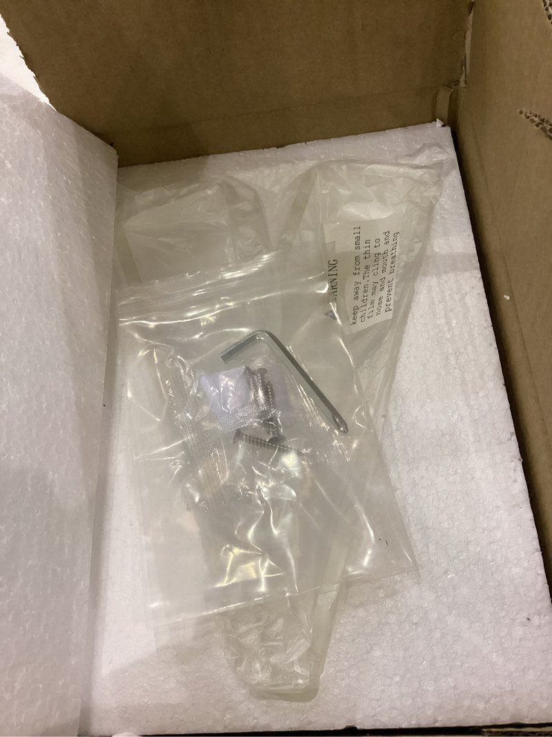 Condition photo showing As Is for MyGift 18 Inch Modern Wall Mounted Premium Clear Acrylic Bath Towel Holder Bar, Minimalist Transparent Floating Hanger Rail for Hanging Bathroom Hand Towels