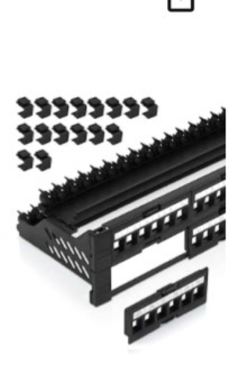 everest 48 port keystone patch panel (4-pack) - removable 6-port panels - use with slim profile keys