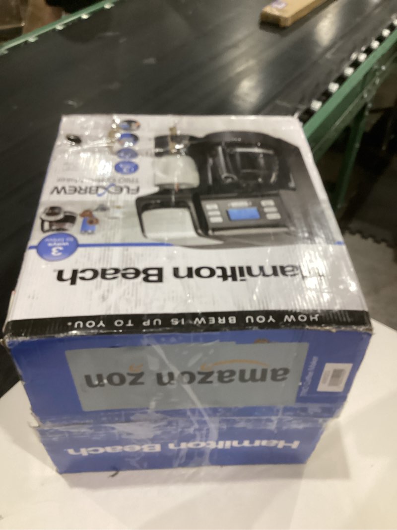 Condition photo showing As Is for Hamilton Beach FlexBrew Trio 2-Way Coffee Maker, Compatible with K-Cup Pods or Grounds, Combo, Single Serve & Full 12c Pot, Black - Fast Brewing (49902)