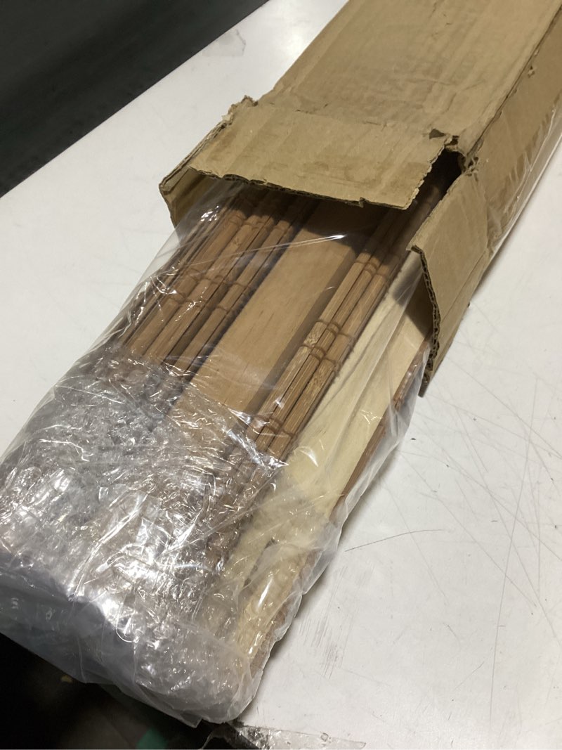 Condition photo showing Good Condition for LazBlinds No Tools No Drill Cordless Bamboo Roman Shades, Light Filtering Window Treatment, Roll Up Bamboo Blinds for Windows 44'' W x 72'' H, Ceylon Light Russet Light Filtering-ceylon Light Russet 44" W x 72" H