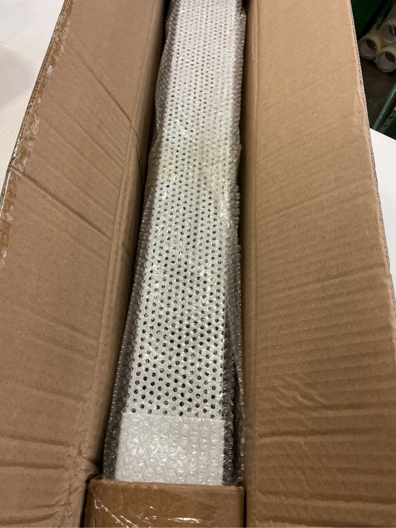 Condition photo showing New/Like New for upgraded 3 ft baseboard heater cover with left and right endcaps, galvanized steel easy slip-on heater cover for replacing old and rusty looking electric and hydronic base board heat covers 3 ft 1