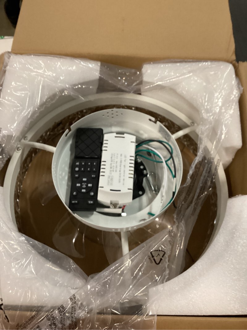 Condition photo showing Good Condition for ZMISHIBO Ceiling Fans with Lights, Low Profile Ceiling Fan with Light and Remote, Flush Mount Ceiling Fan, Reversible, Dimmable, Noiseless, 15.7 inch Small Ceiling Fans for Bedroom, Indoor Use - White White 15.7 Inch