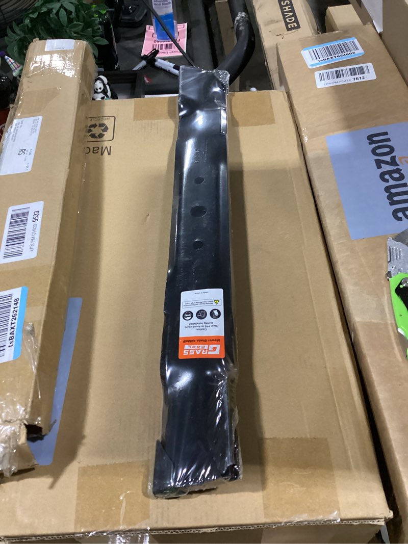 Condition photo showing Good Condition for grasscool l111 mulching blades for john dee-re 42 inch deck riding mower with round mounting hole l110 l100 l118 l108 lawn tractor replace gx20249 gx20433 gy20567 (2 pack)