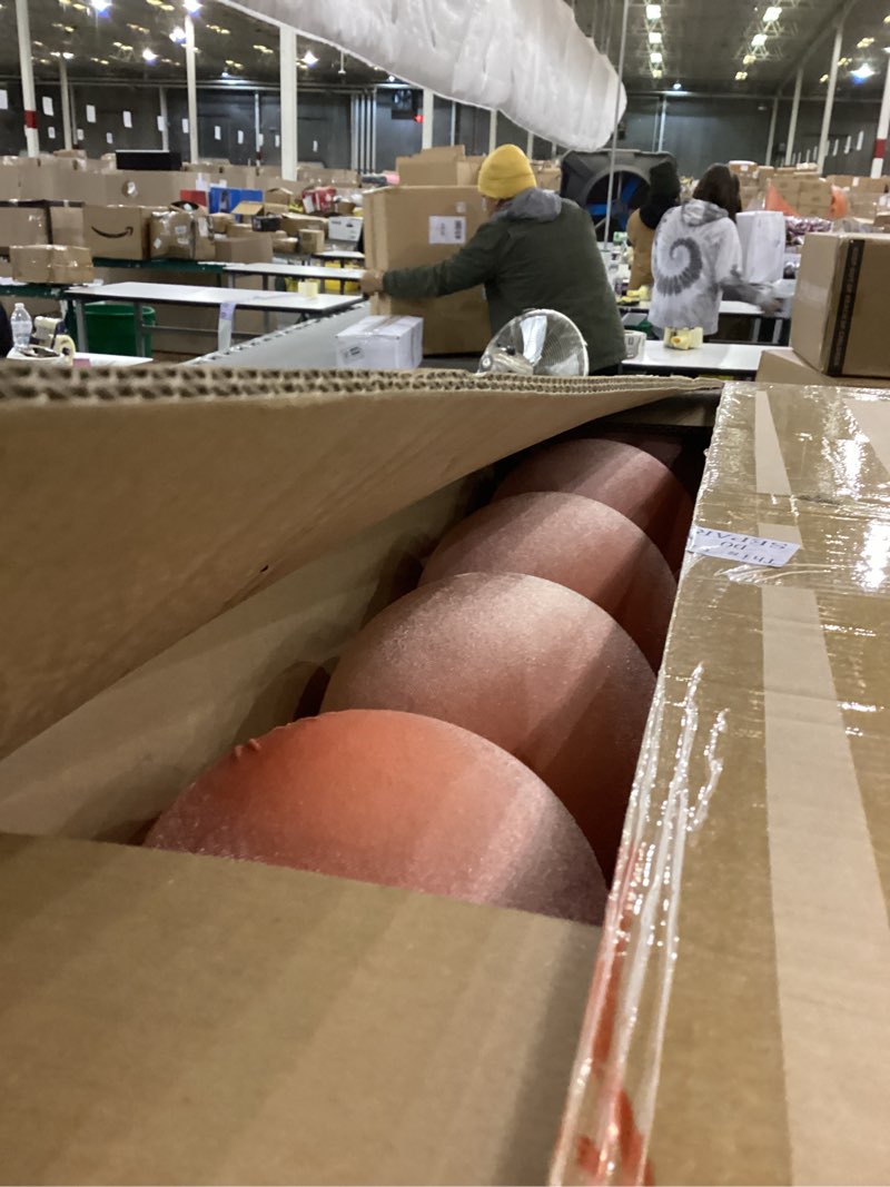 Condition photo showing New/Like New for 12 Pcs Jumbo Pink Velvet Christmas Balls Ornaments Bulk 6 Inch Extra Large Flocked Christmas Tree Ornaments Xmas Bulbs Decorations Giant Hanging for Outdoor Indoor Xmas Home Party