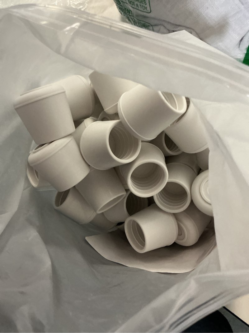 Condition photo showing Good Condition for chair leg tips caps non-slip rubber leg tips 1” inner diameter chair leg floor protectors round white, 100 pack