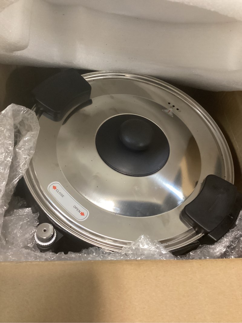 Condition photo showing As Is for 100 cup coffee maker machine urn - large percolator pot dispenser with double-wall stainless steel, quick brew, stays hot - also for water, tea, beverage at events & catering commercial coffee urn