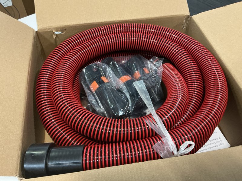 Condition photo showing Good Condition for 16ft shop vac hose, dust collection hose kit for home&shop vacuums system with 6 adapters for woodworking power tool & sander, compatible with festool/dewalt/bosch/ryobi/makita, etc most multi-brands